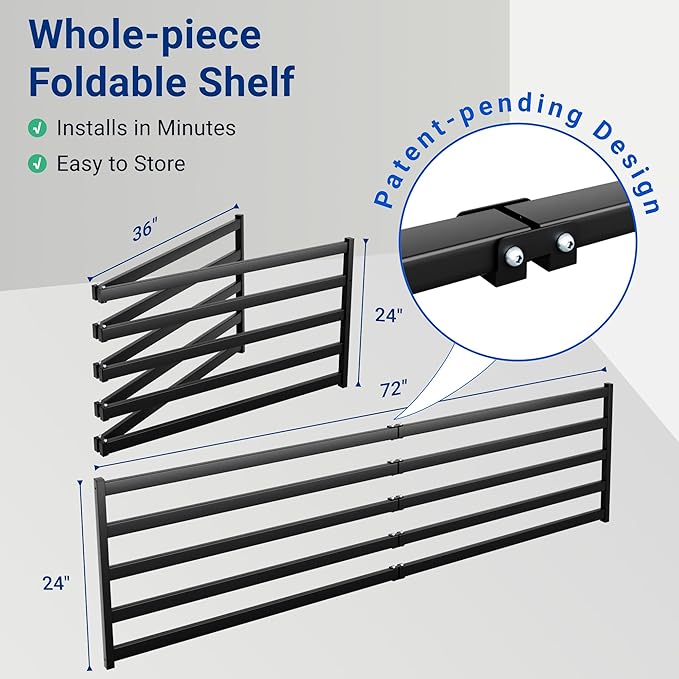 FLEXIMOUNTS 2-Pack 2x6ft Heavy Duty Garage Wall Shelving, 1200lbs Capacity, Garage Shelving Wall Mounted with 8 Hooks, Storage for Power Tools, Garden Supplies, Storage Bins, Lite Series