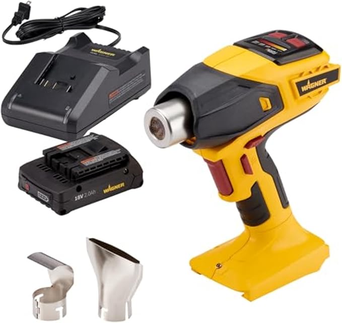 Wagner SprayTech 2426866 FURNO 550 18V – Includes 1 Battery and Charger Heat Gun, Yellow