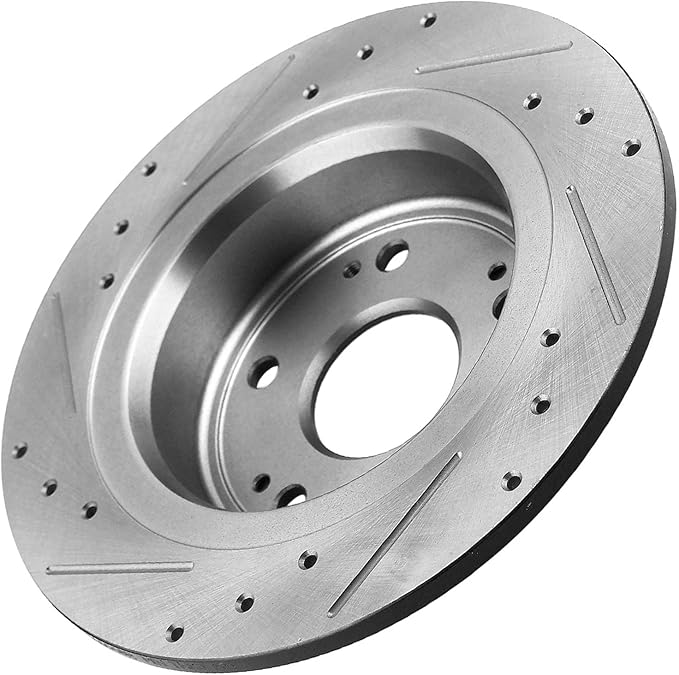 Drilled Black E-coating Rear Brake Rotors Replacement for Honda Accord 2003-2007, Acura TSX 2004-2008 - For Models with 260 mm Rear Rotors