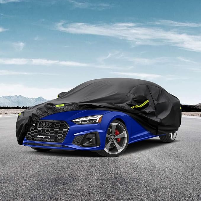 Kaugung 7 Layers Car Cover Custom Fit Audi A5 (2007-2025), Outdoor Waterproof All Weather Sun Rain Dust Snow Protection with Zipper Door.(USA Warehouse,Within 3-7 Days)