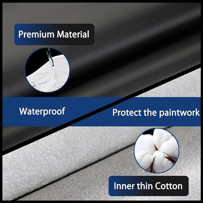 Half Car Cover Car Cover for Sunshade Half Car Body Cover Snow Cover Waterproof Universal Black 210D with Cotton (SUV/MPV)