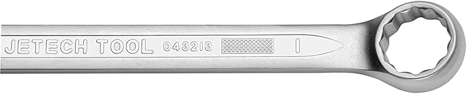 Jetech 1 Inch Combination Wrench - Industrial Grade Spanner with 12-Point Design, 15-Degree Offset, Made with Durable Chrome Vanadium Steel in Sand Blasted Finish, Forged, Heat-Treated, SAE