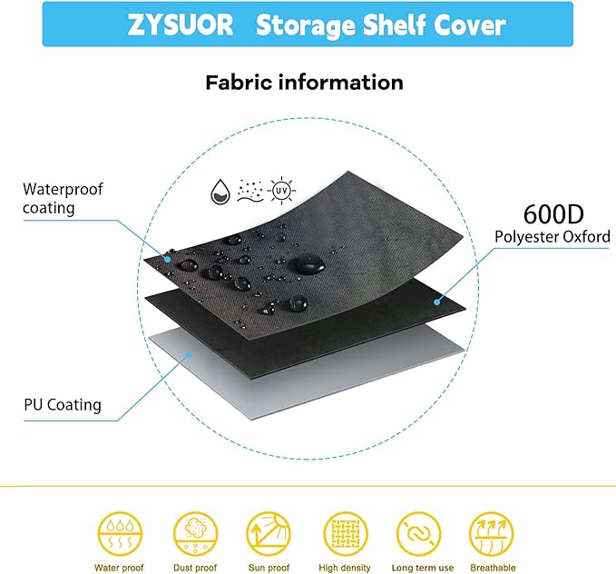 Shelving Cover Wire Shelf Rack Dust Cover,dustproof, Waterproof, Sunscreen, Front Transparent Panel Design for Easy Viewing, Suitable for 36" Wx18 Dx54 H (No Shelves,Black)