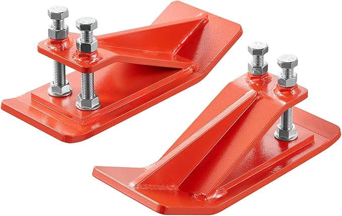 VEVOR Tractor Bucket Protector, 2PCS Heavy Duty Steel Bucket Edge Protectors, Anti-Skid Device with Double Hexagon Lock Nuts and Bolts, for Snow, Leave Removal & Spreading Gravel (Orange)