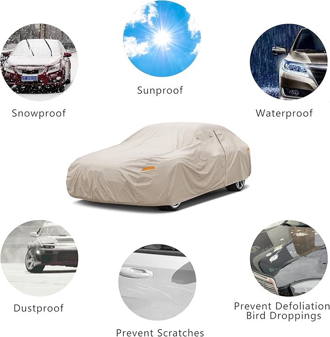 Heavy Duty Outdoor Car Cover Custom Fit for 2014-2026 Mini Cooper 2 Door,Windproof All Weather Waterproof Sun Rain UV Dust Snow Protection Outdoor Car Covers