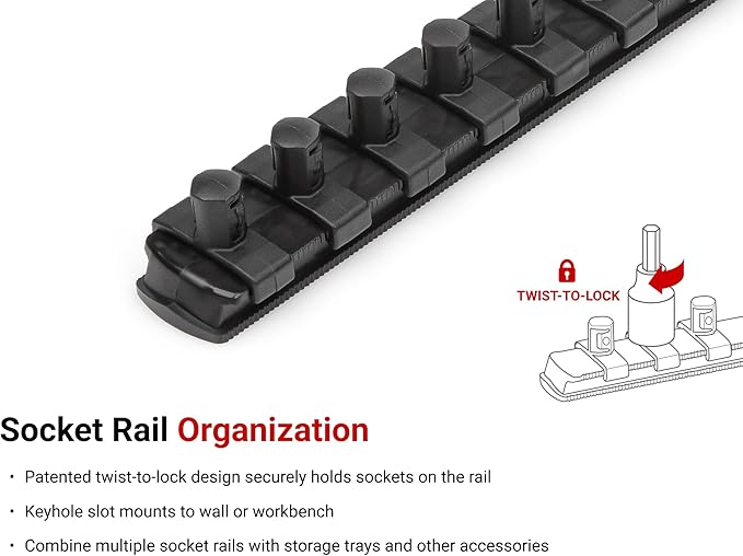 TEKTON 3/8 in Drive Hex Bit Socket Set with Rail, 8-Piece (1/8-3/8 in) | SHB91106