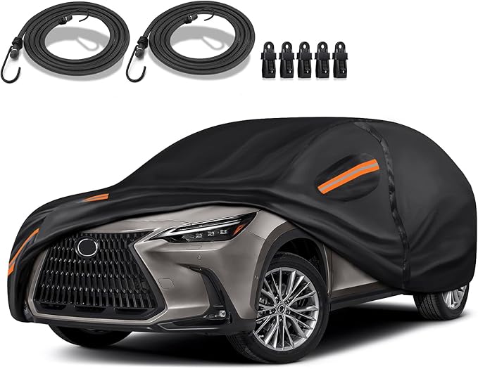 16-Layer Special Full Car Cover Fit for 2015-2023 Lex-us NX Series NX250 NX300 NX350h, Ultra Heavy 600D Oxford Cloth, All-Weather Protection Summer Sun Exposure and Winter Snow Rain Dust UV