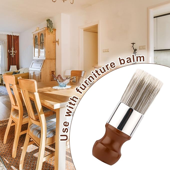 Salve Brush for Leather Furniture, Soft Nylon Bristles Wood Repair Clean Brush Gentle Polish & Wax Applicator for Leather Care