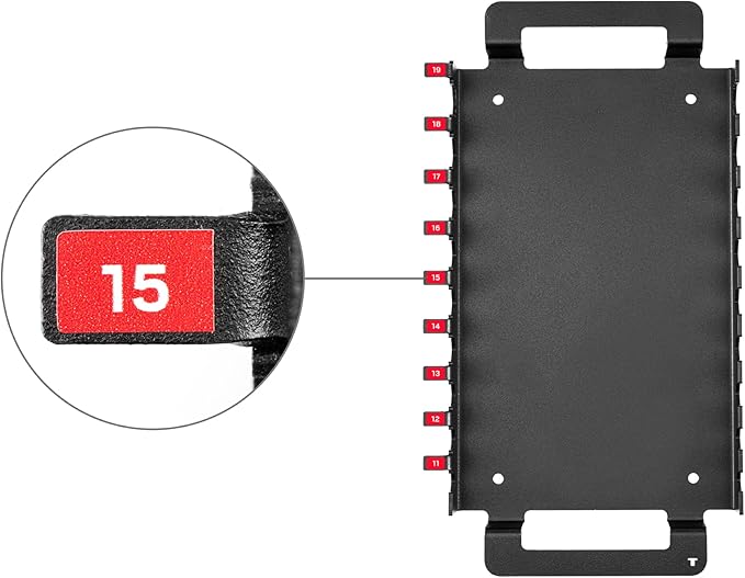 TEKTON Flat End Hex L-Key Set with Rack, 9-Piece (11-19 mm) | KLX92201