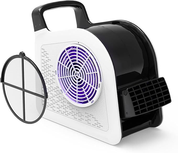 High Velocity Blower Floor Fan, 355 CFM Air Mover Fan for Job Site and Home, Floor Drying Fan for Cooling and Ventilating, White