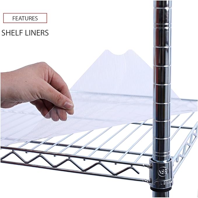 Alera 5-Shelf Wire Shelving Kit with Casters and Shelf Liners, 36w X 18d X 72h, Silver