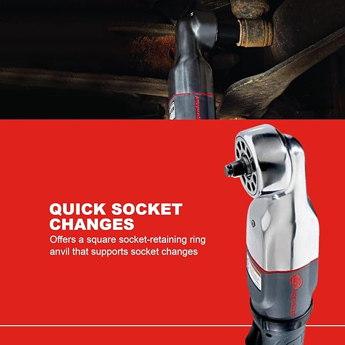 Ingersoll Rand 2015MAX 3/8" Pneumatic Air Impact Wrench, Right Angle, Low Profile 2” Hammerhead, 180 ft lbs Max Torque, 7,100 rpm, Two-Position Power Regulator, Gray