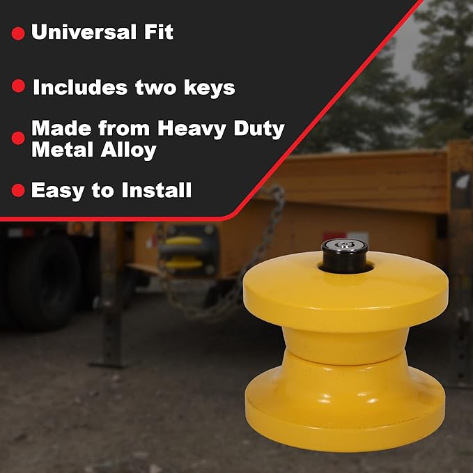 TRIMAX TLR51 - Pintle Hitch Ring Lock - Lunette Ring Lock for Pintle Hook Trailers - Fits 2-7/8" Inside Diameter, Yellow