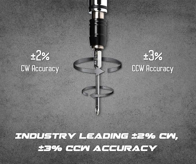 Tapha Tools Digital Torque Screwdriver 1.77-35.39 in-lbs (20-400 cN-m / 2.04-40.82 kg-cm) Torque Range, Accurate to ±2% Dual Direction, LED and Buzzer Notification, Preset Memory (SPN-T4BN)