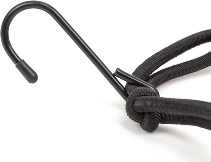 PowerTye 15in x 30in Extreme Duty Cargo Net with 5mm Premium Elastic - 3in x 3in Mesh and Rubber-Tipped Super Strong Metal Hooks - Black