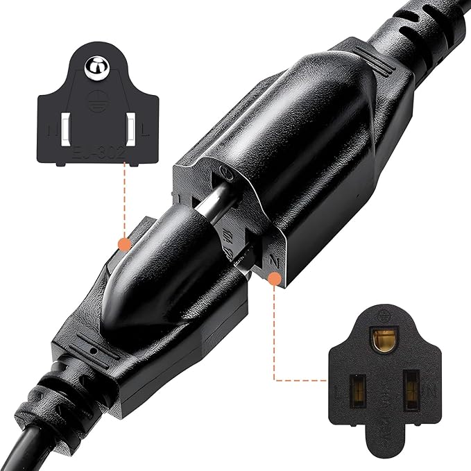 3 Prong Outlet Splitter Extension Cord,1-to-4 Indoor Outdoor Extension Cord,20 inch Y-Type Power Splitter,SJT 16AWG,UL Approved for Home Office Appliance,LED Stage Lights and Electronics(Black)