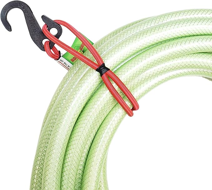 Hook & Hang Bungee Cords - Storage & Organization Cords - Hang Hoses, Cords, Ladders, Bikes, Tools & More. an Incredible Organizer! (3 PK , Red)