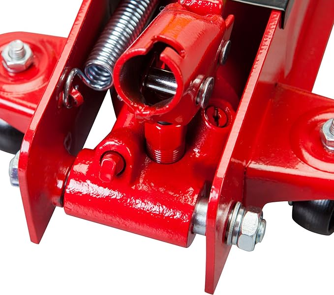 Big RED TAM825051 Torin Hydraulic Low Profile Trolley Service/Floor Jack with Single Piston Quick Lift Pump, 2.5 Ton (5,000 lb) Capacity, Red