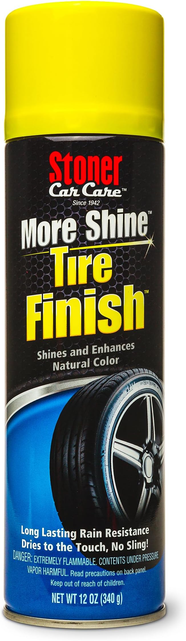Stoner Car Care 91094 More Shine Tire Finish – Tire Shine Spray Restores Deep Matte Black Finish with Long-Lasting Rain-Resistant Protection, Dry-to-Touch – 12 oz