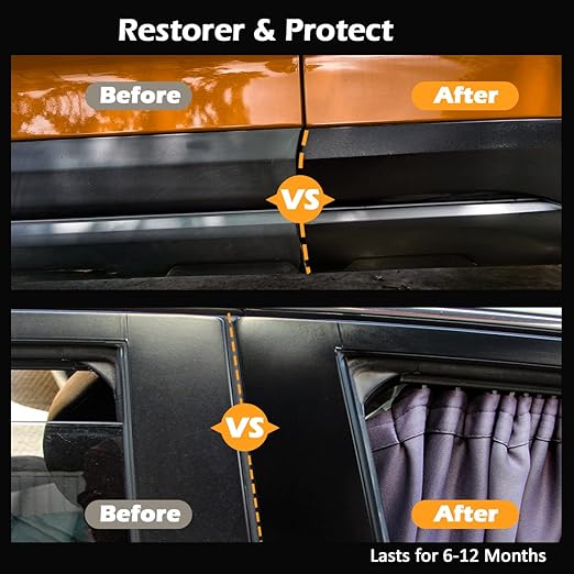REALINN Plastic Restorer - Cars Ceramic Coating Trim Restore, Shines & Protects Plastic, Vinyl & Rubber Surfaces