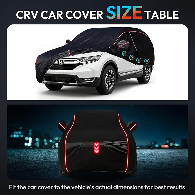 Car Cover for Honda CR-V 1996-2025,All-Around Fastening 60s Quick-Install, 4 Upgrades for Car Cover Waterproof All Weather