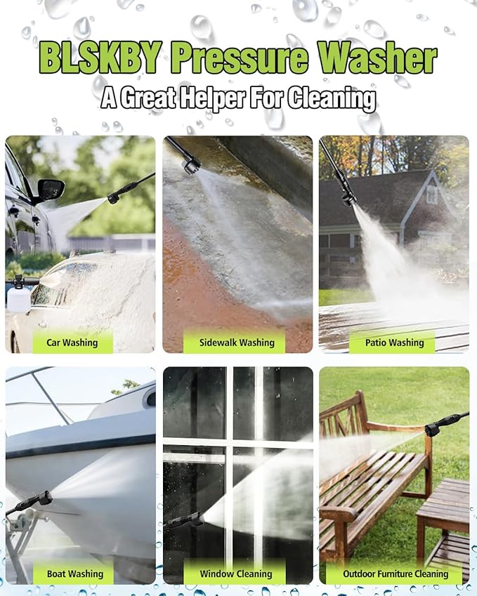 1200PSI Cordless Pressure Washer 2 Batteries - Brushless Cordless Power Washer with 6-in-1 Nozzle, Foam Cannon, LCD Display, Battery Pressure Washer for Patio, Car & Outdoor Cleaning