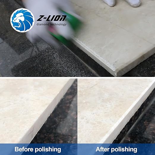 Z-lion Electroplated Diamond Polishing Hand Pads Arc Shape Back Grits 60 for Glass Stone Concrete Granite Marble-Set of 4 Pcs
