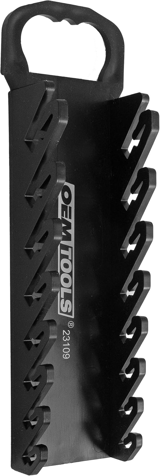 OEMTOOLS 23109 Stubby Wrench Organizer, For Shop, Garage, Or Tool Box, Organizers And Storage for Convenient Carrying, Case For Wrenches or Pegboard Tool Holder, 10 Inches, Black