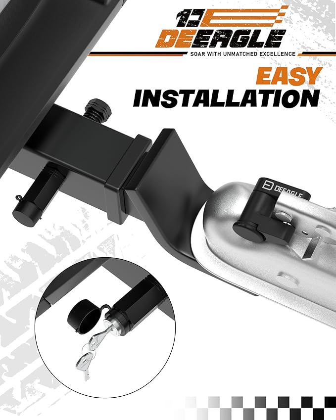 DEEAGLE Trailer Lock Set and Anti Rattle Hitch Pin Kit (0.25 inch)