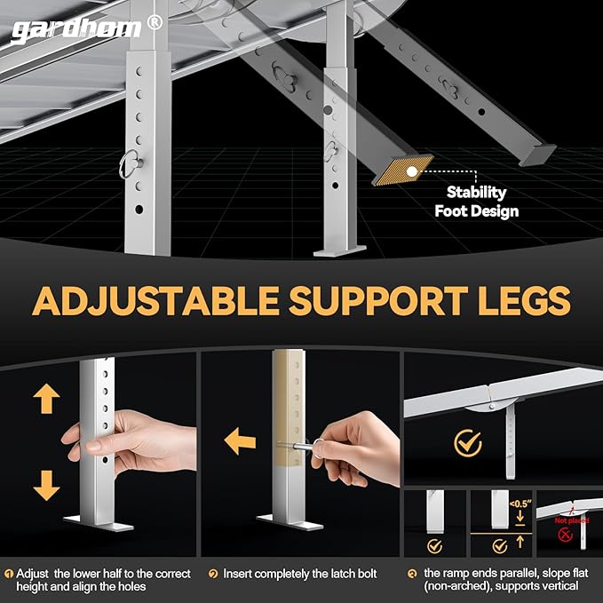 Portable Ramp 6FT, gardhom Non Skid Aluminum Folding Wheelchair Ramp Handicap Ramp Wheel Chair Ramps for Home Entrance Threshold Doorways Stairs Curbs Scooter