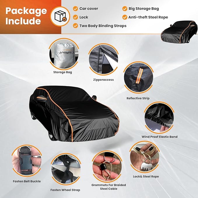 Super Lightweight Wagon Covers Waterproof Outdoor Car Cover,Rain UV Snow Protection Full Exterior Covers Fit Wagon 178" to 191"