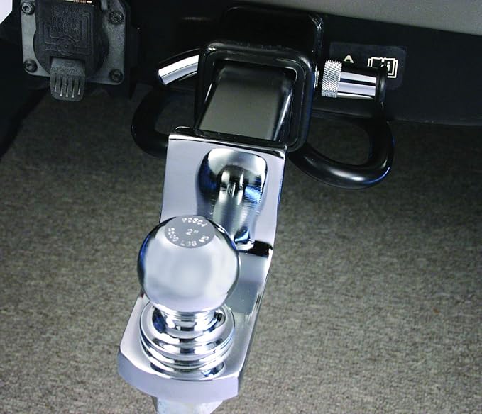 Trimax Deluxe 5/8" Dia. Key Bent Pin Receiver Lock, 3-1/2" Span TR200, Clam Packaging, Chrome