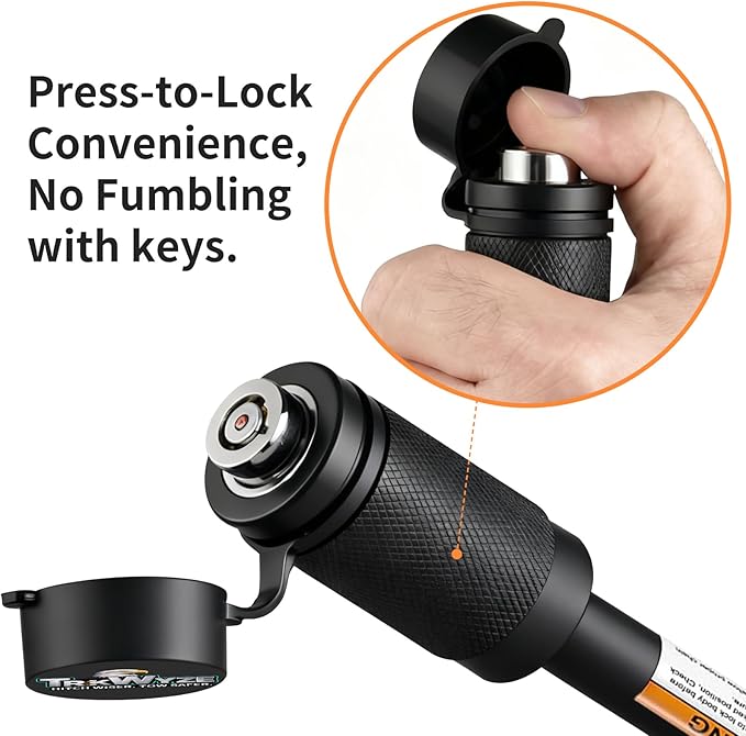2-Pack Locking Hitch Pin, Keyed Alike — Rust-Resistant Hitch Pin Lock, 3-1/2" Span Hitch Lock for 2” & 2-1/2” Receivers, Pick-Resistant for Secure Towing (Keyed2Pack)