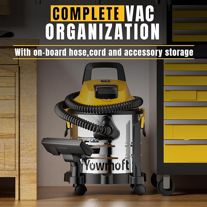 4 Gallon Cordless Shop Vac Compatible with Dewalt 20V Battery, Cordless Shop Vacuum Wet and Dry with 16 Kpa Strong Suction & Blower, Battery Powered Shop Vac for Car, Home and Garage (with Bat)
