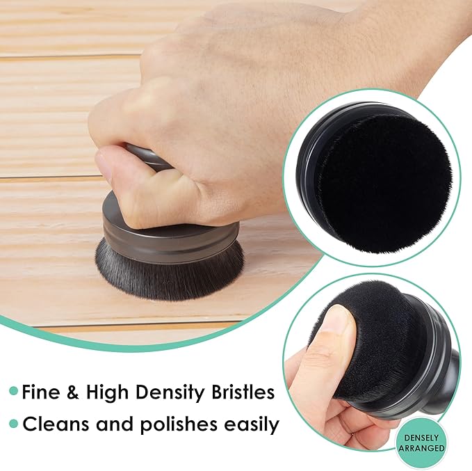 Dreyoo 2 Pack Car Tire Shine Applicator, Auto Detail Brush, Portable Car Tire Brush with Seal Cover Design, High Density Soft Detailing Bristles for Vehicles Wheel Shine Polish Wax Applicator (Black)