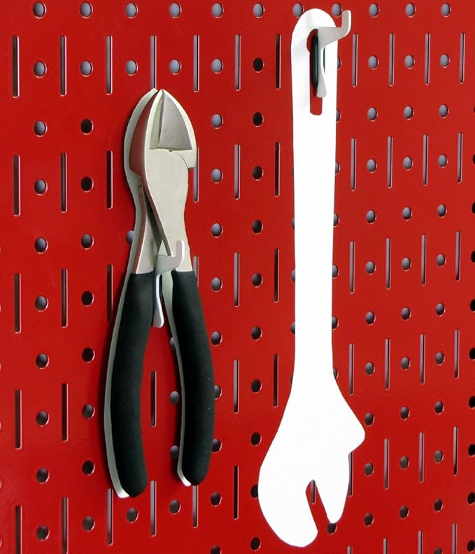Wall Control Pegboard 32in x 16in Red Metal Pegboard Tool Board Panel