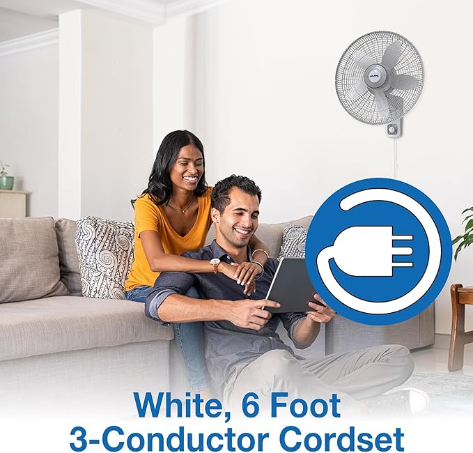 Air King 9018 Commercial Grade Oscillating Wall Mount Fan, 18-Inch , White
