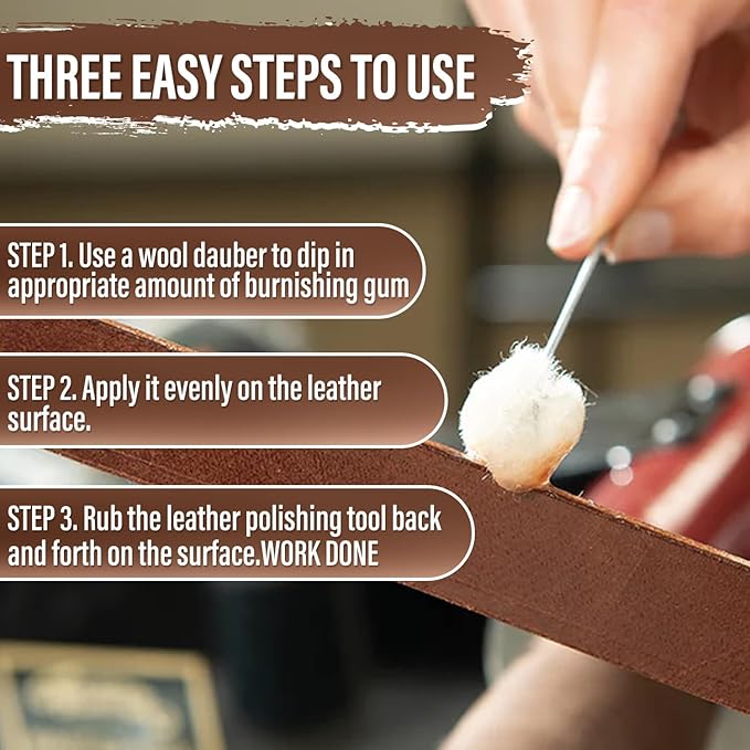 VICBTZT Leather Edge Sealer - 120g Clear Leather Burnishing Gum with Smooth & Glossy Edge Finish for Bags, Wallets, Leather Accessories and Other Handicrafts - 4 oz