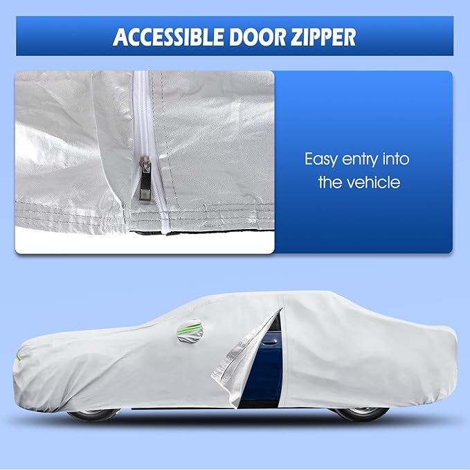 Car Cover Custom Fit for Dodge Challenger 2008-2026, Migaven Waterproof Full Exterior Cover Sun Rain Protection with Door Zipper and Cotton Lining