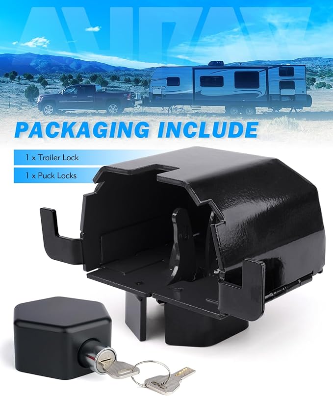 Anti-Theft Trailer Hitch Lock, Heavy-Duty Steel Trailer Lock