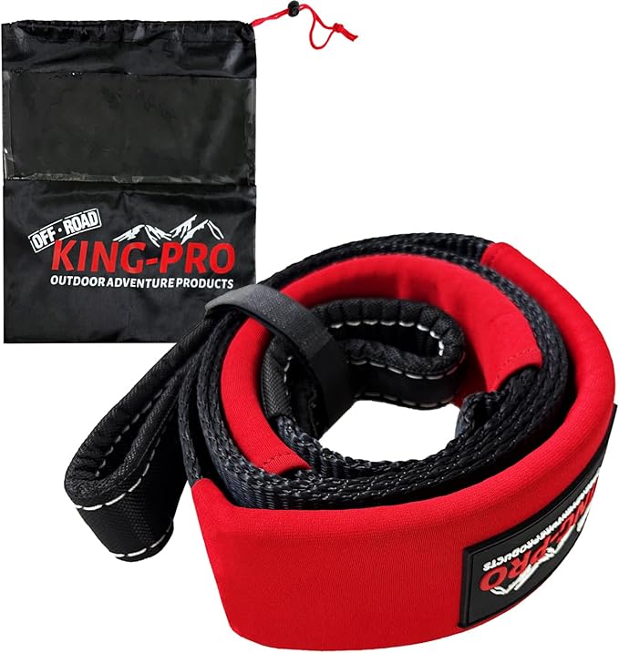 KING-PRO Tree Saver Strap 3in x 8ft, Emergency Recovery Tow Strap 33,000lbs Break Strength Tree Trunk Protector Rope for SUV ATV Off Road