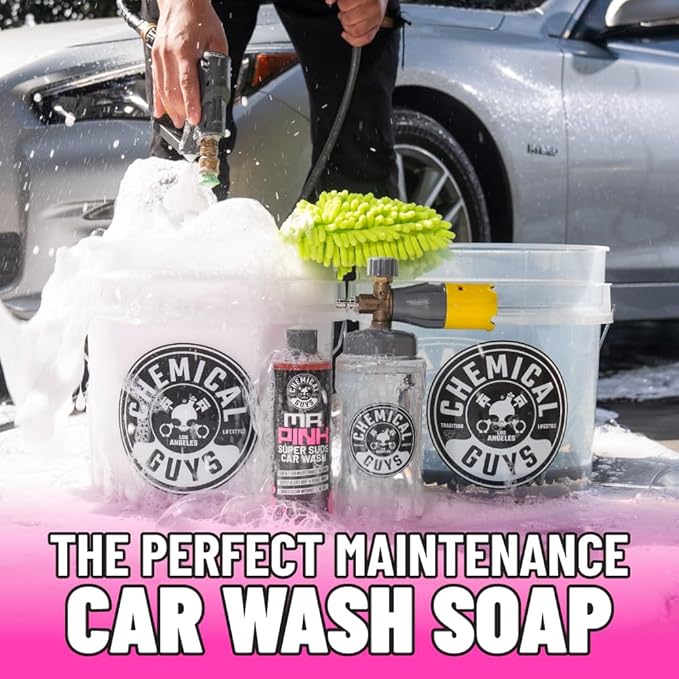 Chemical Guys Mr. Pink Foaming Car Wash Soap (Works with Foam Cannons, Foam Guns or Bucket Washes) Safe for Cars, Trucks, Motorcycles, RVs and More, Candy Scent, Extra Large Size 32 fl oz - CWS_402_32