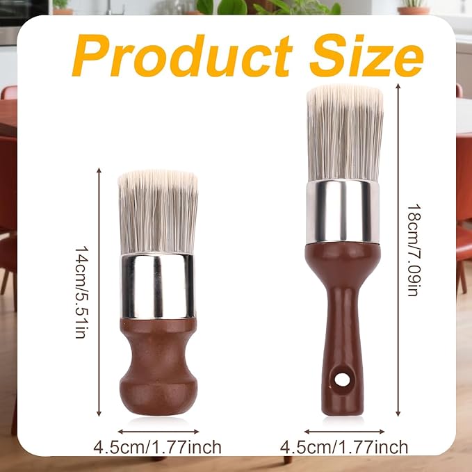 2PCS Salve Brush for Furniture, Leather Wood Furniture Repair Brush Set Soft Nylon Bristles Polish & Wax Applicator Durable Cleaning Tool for Car Seats Jackets Shoes Care