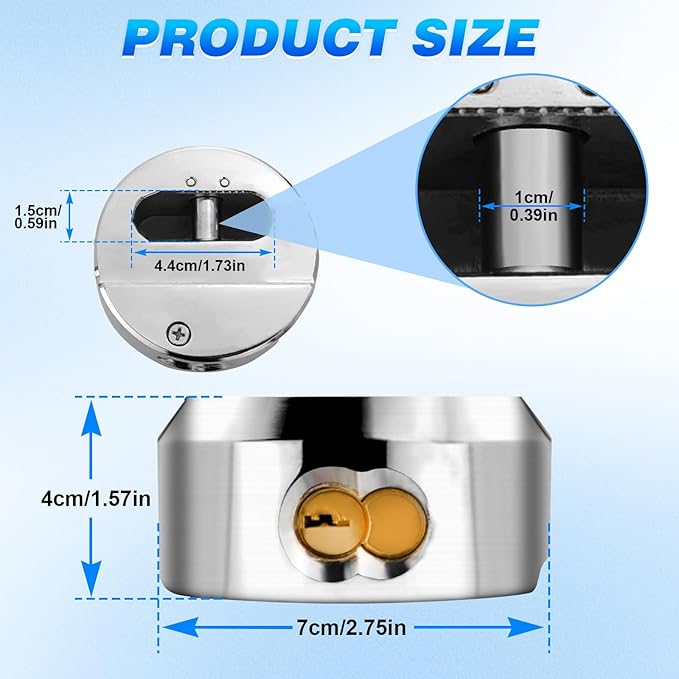 Trailer Lock Fits 2-5/16 Inch Coupler, Upgrade Anti Theft Heavy-Duty Steel Trailer Hitch Locks, Camper Pry-Resistant & Heavy-Duty Trailer Hitch Locks for RV | Cargo | Boat | Dump Trailer
