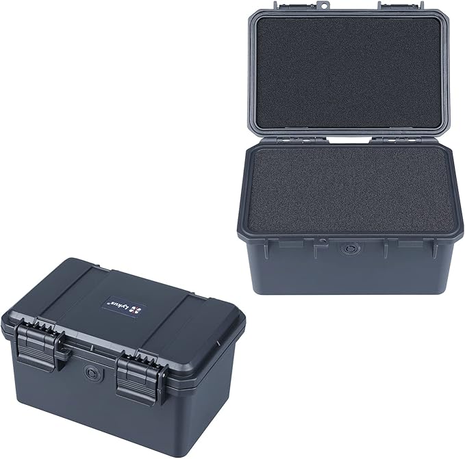 Lykus HC-1730 Mini Hard Case Dry Box with Foam Insert, Interior Size 6.5x3.9x3.7 in, IP66 Splash-Proof, Suitable for Cellphones, Tools, Small Devices and More
