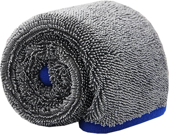 Furfox Pro-Grade Car Wash Towels (2-Towels) - Heavy Duty 600GSM Absorbent Microfiber Cloth for Car Detailing, RV Cleaning, Window Drying - 19.7x23.6 Inch Scratch-Free Towels - Gray