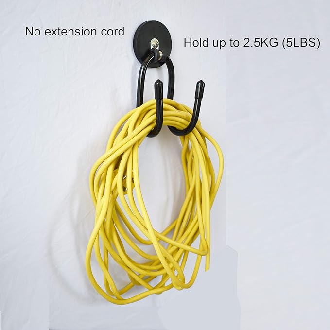 YYST Magnetic Extension Cord Holder Hanger Organizer Cable Hanger for House, Basement, RV, Garage - Cables, Hoses, Ropes- Type W (2)
