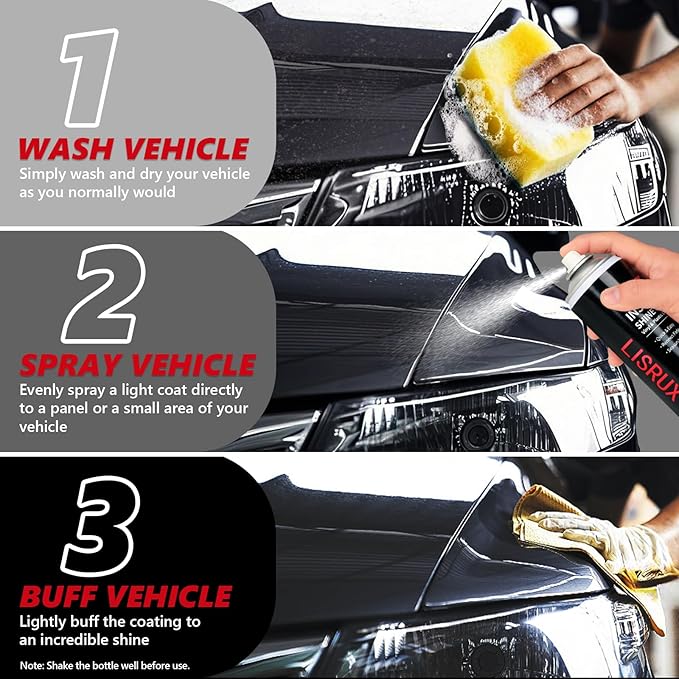 Ceramic Paint Sealant Spray, 72 Fl Oz Spray Wax for Cars, Quick and Easiest Step to Add Gloss, High Shine & Protection, for Trucks, Motorcycles and RVs, Safe on All Surfaces, 6-Pack