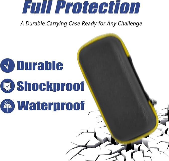 Storage Case Compatible with Portable Air Pump, 120 PSI Air Compressor, Car Tire Inflator Storage Bag for USB Cable, Air House, Connector and Accessories (Box Only)-Black&Yellow