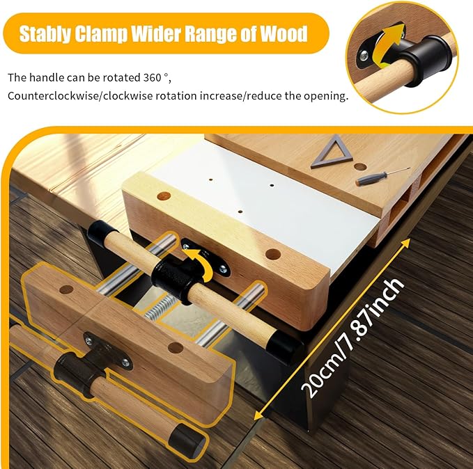 Portable Workbench Hard Woodworking Vise Desktop Work Table Work Bench with G-Type Fixing Clips and Limit Blocks, for Home, Woodworking Studios, Fixed for Processing Wood